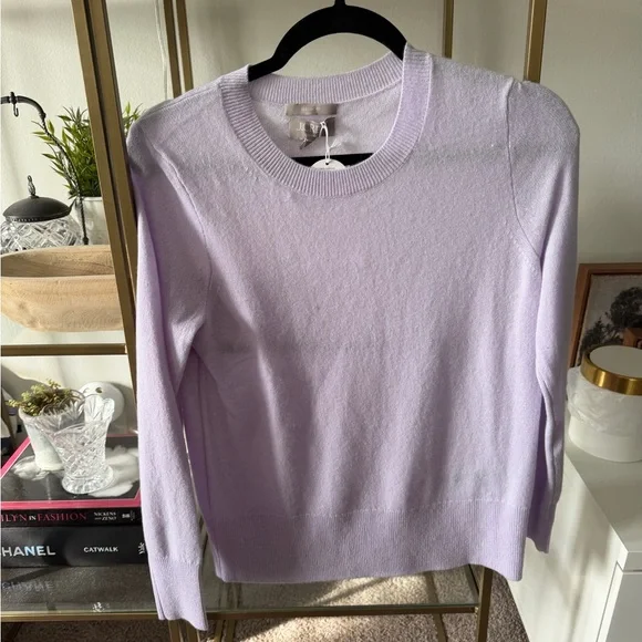 J. Crew Cashmere Lavender Crewneck Sweater NWT - Picture 3 of 6